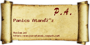 Panics Atanáz névjegykártya